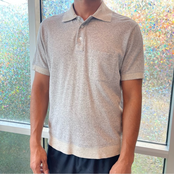 Large Louis Vuitton gray Polo monogram print - Picture 4 of 7